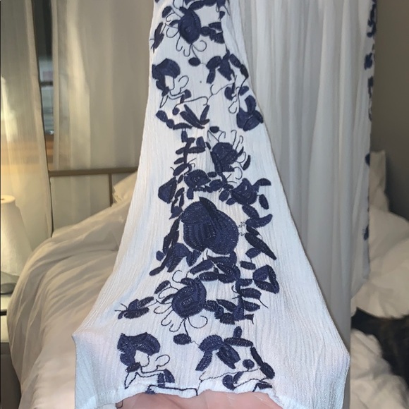 Off Shoulder White Embroidered Dress - Picture 3 of 5